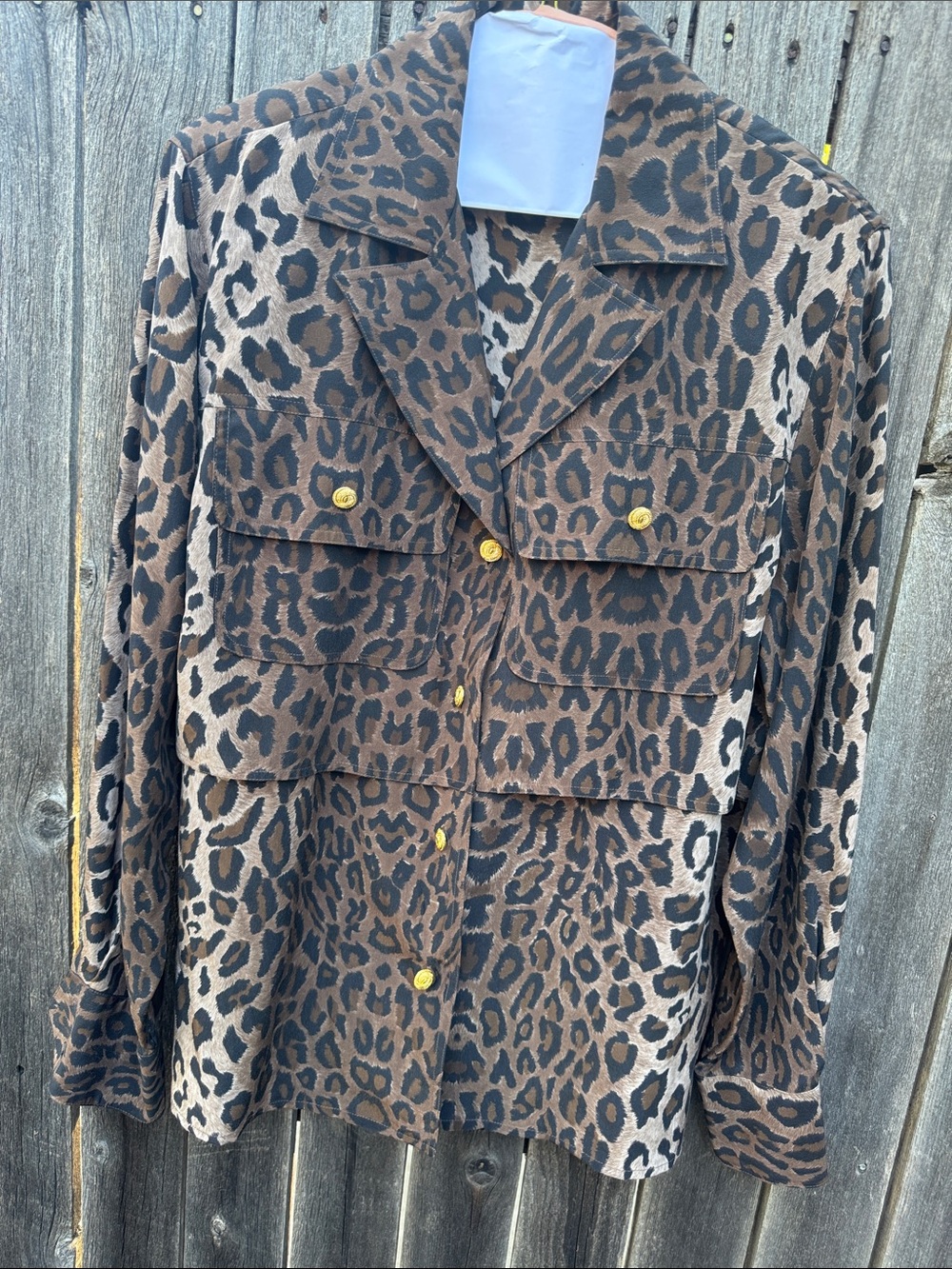 Leopard Print Utility Jacket - Brown